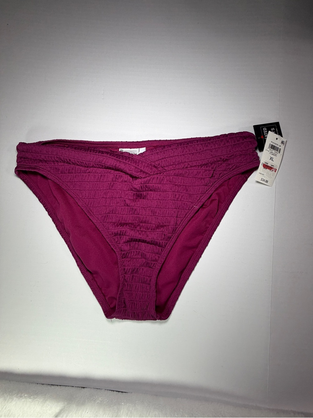 Bar III Magenta Ruched Bikini Bottoms